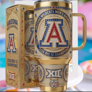 Arizona Wildcats Men’s Basketball 2026 Big 12 Champions Gold Edition Tumbler Arizona Wildcats Men’s Basketball 2026 Big 12 Champions Gold Edition Tumbler
