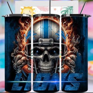 Detroit Lions Flaming Skull Football Helmet Tumbler Design Detroit Lions Flaming Skull Football Helmet Tumbler Design