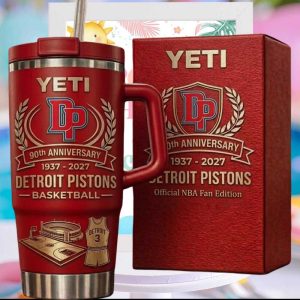 Detroit Pistons 90th Anniversary Limited Edition Yeti Tumbler 40oz Red Tumbler Detroit Pistons 90th Anniversary Limited Edition Yeti Tumbler 40oz Red Tumbler