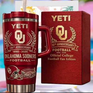 Oklahoma Sooners Football 136th Anniversary 1890 2026 Limited Edition Yeti Tumbler Oklahoma Sooners Football 136th Anniversary 1890 2026 Limited Edition Yeti Tumbler