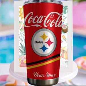 Personalized Pittsburgh Steelers Coca Cola Style Stainless Steel Tumbler Personalized Pittsburgh Steelers Coca Cola Style Stainless Steel Tumbler