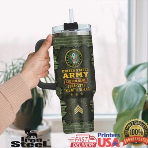 Personalized US Army Veteran Brick Style Tumbler Custom Service Years & Name Personalized US Army Veteran Brick Style Tumbler Custom Service Years & Name