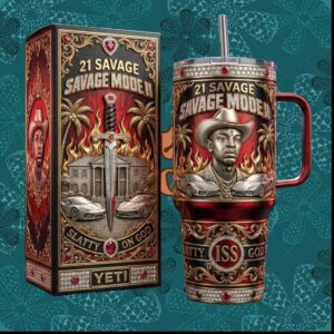 21 Savage Savage Mode II Hip Hop Rap Legend 20oz Stainless Steel Insulated Tumbler