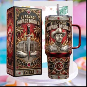21 Savage Savage Mode II Hip Hop Rap Legend 20oz Stainless Steel Insulated Tumbler