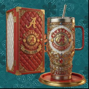 Alabama Crimson Tide Roll Tide College Football National Championship Luxury Red White Stainless Steel Insulated Tumbler