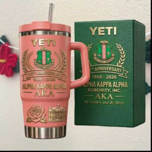 Alpha Kappa Alpha Sorority AKA 118th Anniversary 1908 2026 Pink Green Heritage Tumbler