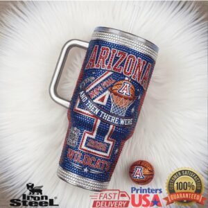 Arizona Wildcats Men's Final Four 2026 Basketball Championship Retro Rhinestone Insulated Tumbler