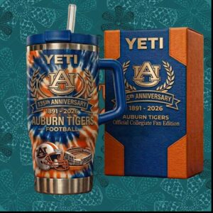 Auburn Tigers Football 135th Anniversary 1891 2026 Collegiate Blue Orange Tumbler