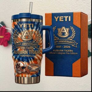 Auburn Tigers Football 135th Anniversary 1891 2026 Collegiate Blue Orange Tumbler