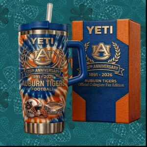 Auburn Tigers Football 135th Anniversary 1891 2026 Tie Dye Collegiate Fan Stainless Steel Insulated Tumbler