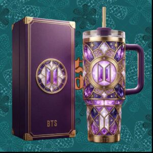 BTS Army Purple Diamond Gemstone K Pop Fan Merchandise Souvenir Gift Stainless Steel Insulated Tumbler