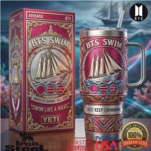 BTS Swim Waves of Change Limited Edition 40oz Tumbler with Handle