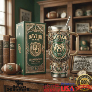 Baylor Bears Championship Legacy Edition 40oz Tumbler Green and Gold Collegiate Detailed