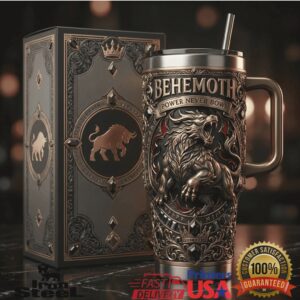 Behemoth Power Never Bows Mythical Creature Gothic Fantasy Art Collector Stainless Steel Insulated Tumbler