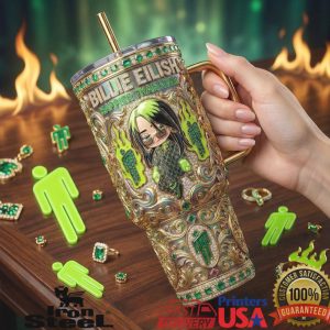 Billie Eilish Happier Than Ever Tour 2026 Luxury Gold Neon Green Fans Men Women Tumbler