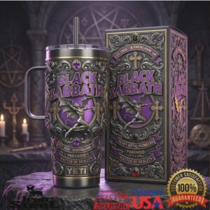 Black Sabbath Paranoid Master of Reality Heavy Metal Vintage 40oz Stainless Steel Insulated Tumbler