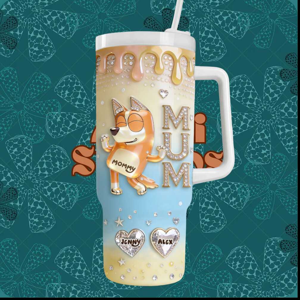 Bluey Mum Bingo Mommy Custom Name Alex Jenny 40oz Mother’s Day Gift Tumbler Bluey Mum Bingo Mommy Custom Name Alex Jenny 40oz Mother’s Day Gift Tumbler