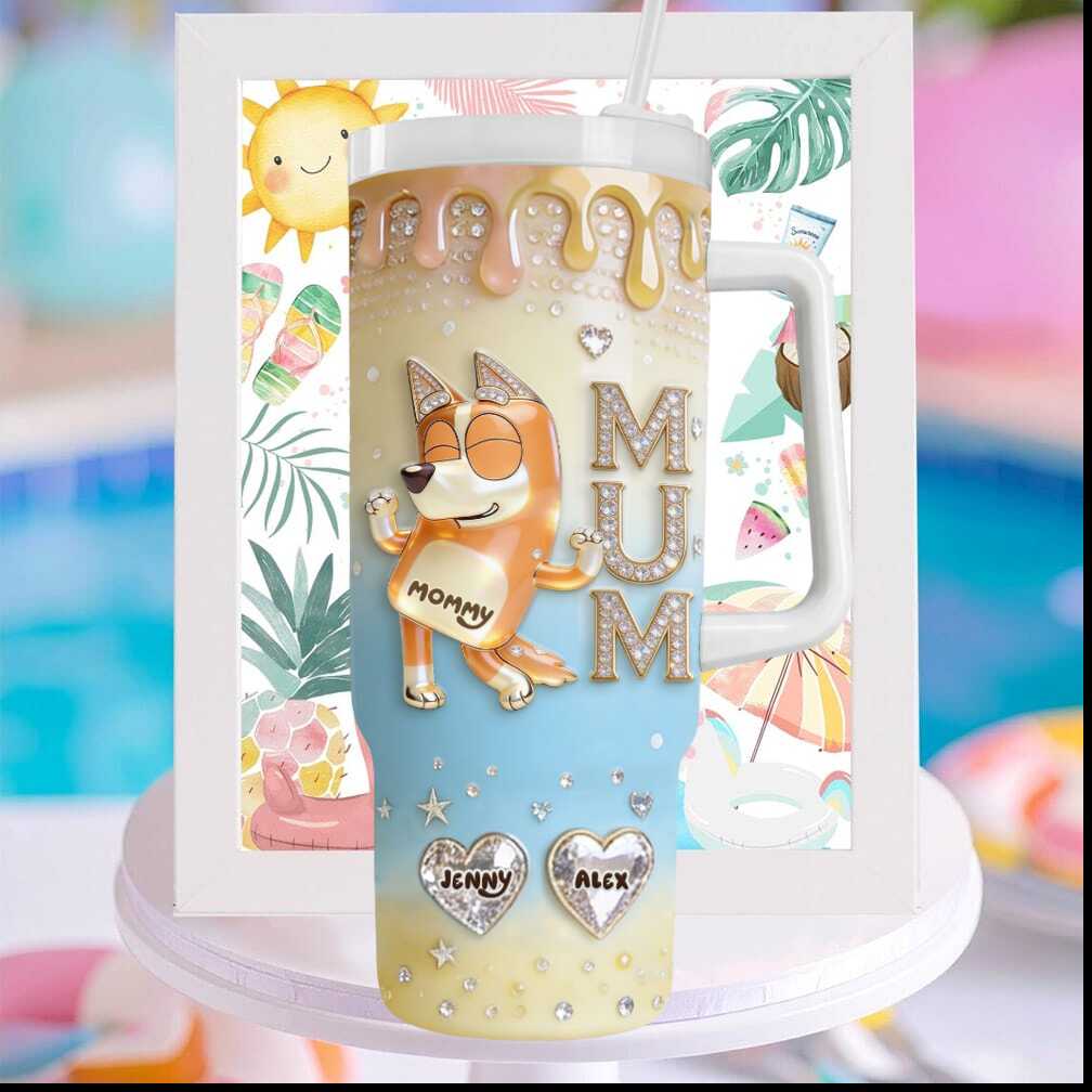 Bluey Mum Bingo Mommy Custom Name Alex Jenny 40oz Mother’s Day Gift Tumbler Bluey Mum Bingo Mommy Custom Name Alex Jenny 40oz Mother’s Day Gift Tumbler