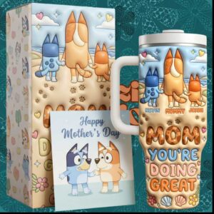 Bluey Personalized Mother’s Day Mom You're Doing Great Gift for Women Tumbler
