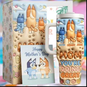 Bluey Personalized Mother’s Day Mom You're Doing Great Gift for Women Tumbler