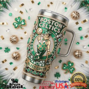 Boston Celtics Eternal Dynasty Bleed Green Basketball Team Sports Fan Anniversary Gift Stainless Steel Insulated Tumbler