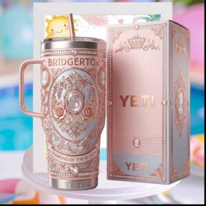 Bridgerton Diamond of the Season Rose Gold Floral Regency Core Lady Stainless Steel Insulated Tumbler