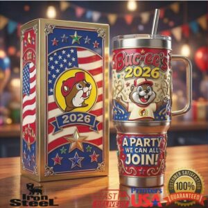 Buc ee's 2026 Election Party US Flag Retro Travel Mug Stainless Steel Insulated Tumbler