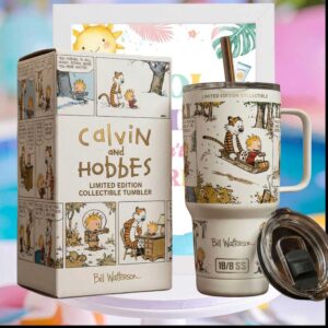 Calvin and Hobbes Bill Watterson Retro Comic Art Limited Collectible Stainless Steel Insulated Tumbler