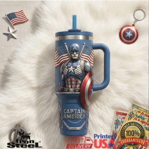 Captain America Marvel Avengers Shield 40oz Insulated Tumbler