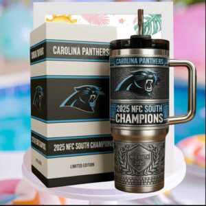 Carolina Panthers 2025 NFC South Champions Limited Edition Football Fan Gifts Tumbler