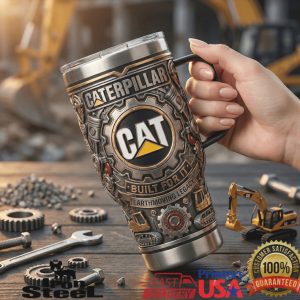 Caterpillar CAT Earthmoving Legacy Industrial Workwear Heavy Equipment Construction Fan Tumbler