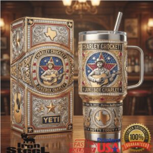 Charley Crockett Jukebox Charley Tour 2022 Ryman Auditorium Western Gifts Stainless Steel Insulated Tumbler