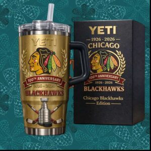 Chicago Blackhawks 100th Anniversary 1926 2026 NHL Hockey Fan Gifts Stainless Steel Insulated Tumbler