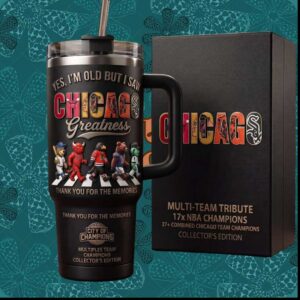 Chicago City of Champions Multi Team Tribute NBA Champions Fans Tumbler