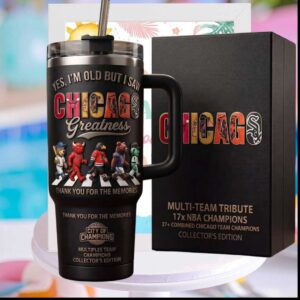 Chicago City of Champions Multi Team Tribute NBA Champions Fans Tumbler
