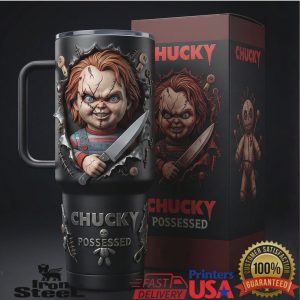 Chucky Possessed Horror Movie Vintage Style Slasher Film Fan Gift Men Women Black Tumbler