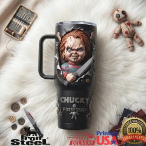 Chucky Possessed Horror Movie Vintage Style Slasher Film Fan Gift Men Women Black Tumbler