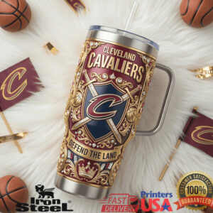 Cleveland Cavaliers Defend The Land Championship Legacy Edition NBA Fan Retro Style Wine Tumbler