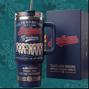 Cleveland Indians Vintage Legends Tribute Memories Baseball Fans Gift Tumbler
