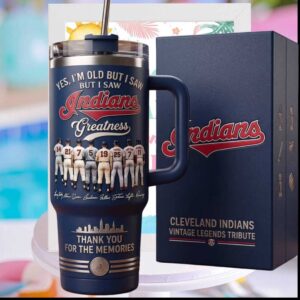 Cleveland Indians Vintage Legends Tribute Memories Baseball Fans Gift Tumbler