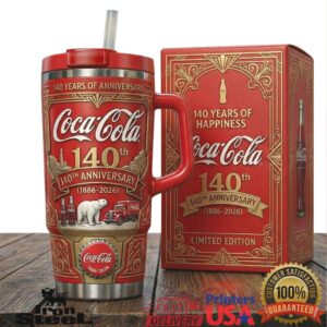 Coca Cola 140 Years of Happiness Polar Bear Limited Edition Heritage Classic Soda Tumbler