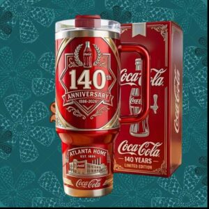 Coca Cola 140th Anniversary 1886 2026 Atlanta Home Red Collector Tumbler