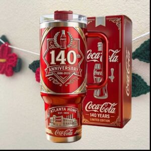 Coca Cola 140th Anniversary 1886 2026 Atlanta Home Red Collector Tumbler
