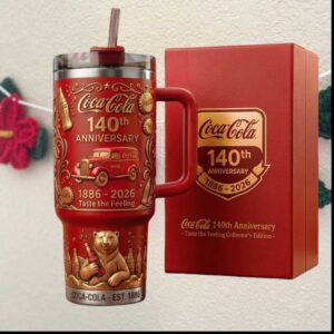 Coca Cola 140th Anniversary 1886 2026 Polar Bear Red Collector's Tumbler