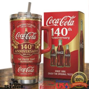 Coca Cola 140th Anniversary 1886 2026 Refreshing The World Pause That Refreshes Retro Tumbler