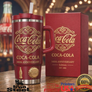 Coca Cola 140th Anniversary Limited Edition Red Gold 40oz Tumbler