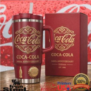 Coca Cola 140th Anniversary Limited Edition Red Gold 40oz Tumbler
