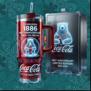 Coca Cola 140th Anniversary Polar Bear Hologram 2026 Collector Tumbler