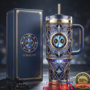 Coraline Other World Button Key Stained Glass Style 40oz Tumbler