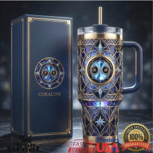 Coraline Other World Button Key Stained Glass Style 40oz Tumbler